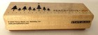 Christmas Peace Love Joy Trees Rubber Stamp Wood Mount Penny Black 1 5x4 
