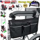 1-3x Wheelchair Side Pouch Storage Bag Armrest Pocket Organizer Holder Pocket Us