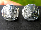Men s Cuff Links Israel Coin Hebrew Jewish  Judaism Judaica Gift Hanukkah