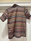 Kerrits Ice Fil Equestrian Riding Shirt Youth L Colorful Zigzag Pattern