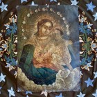 Antique 19th C  Mexican Tin Retablo Nuestra Se  ora Del Refugio Large 13 5 