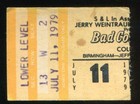 Vintage 1979 Bad Company Carillo Concert Ticket Stub Birmingham Al