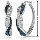 Fashion 925 Silver Plated Hoop Earring For Women Blue Cubic Zirconia Simulated