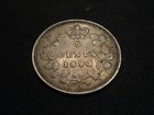 1890 H Canada  925 Sterling Silver Victoria 5 Cent Coin Xf extra Fine  