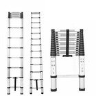 10 5-14 5ft Telescopic Extension Ladder Aluminum Folding Step Multi-use 330 Lbs