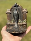 Antique 1920-30 Art Deco Peacock Solid Cast Iron Bookends Gilded Color 5   