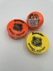3 Vtg 90s Franklin Nhl Street   Roller Hockey Orange Yellow Pucks  Ball Ags A9
