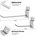 50 Packs Slatwall Hooks 4 Inch 6 Inch Panel Display Hooks Metal Slat Wall Hangin