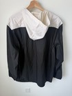 Adidas Windbreaker Rain Jacket Size Large White Black Full Zip Hooded