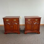 2 Henkel Harris  virginia Galleries  Solid Cherry Nightstands  pair  2 Doors