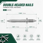 300 Pcs Double Headed Skirting Nails For Baseboards  Invisible No Mark Nails   