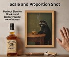 Framed Vintage Raccoon Wall Art  Moody Raccoon Canvas Prints  Funny Dark Academi