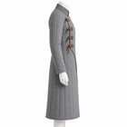 Grey Medieval Gambeson Long Quilted Padded Armor Jacket Larp Renaissance Coat