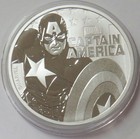 2019 Silver Tuvalu  1 Marvel Captain America 1oz Coin In Capsule With Pouch