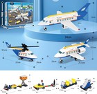 City Airplane Set Building Toys With Led Light  3 In 1 Plane Building Blocks Wit