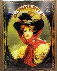 Vtg Olympia Beer Brewing Co  Mirror Lady W hat Made In England 9x13