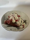 Oval Tin Floral With Handles 11   l X 8 5   w X 3 75   h Vintage    