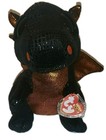 Ty Beanie Boos - Merlin The Black Dragon Medium 9  New Mwmts Plush Stuffed Toy