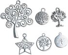 4 Tree Of Life Charms Antiqued Silver Tree Pendants Mixed Inspirational Jewelry