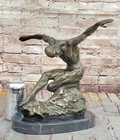 Bronze Sculpture By Milo Surrealist Abstract Modern Art Yoga Male Statue Decor