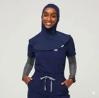 Figs Women   s Hijab - Black Navy Night Sky - Medical Scrub Match - Sizes Xs s M l