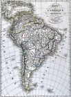1825 Vivien St  Martin Map - South America Brazil Argentina Peru Patagonia Chile