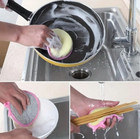 5 Pcs Double-sided Dishwashing Sponges - Durable   Reusable For Kitchen Use  New