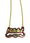 Name Plate Necklace Chain Personalized Laser Cut Any Color   Name Custom Script
