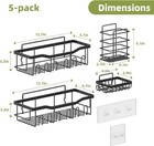 Shower Caddy  5 Pack Rustproof Stainless Steel Shower Shelves  No Drilling