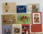 Vintage 20 Pc Christmas Holiday Greeting Card Lot Paper Craft Lot