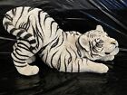 Living Stone Vintage White Tiger Statue Hand Crafted  Hand Painted 24 Lbs