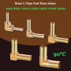 90 Degree Pipe Fitting L Right Angle Elbow Brass Barb Connector Fuel Hose Joiner