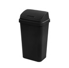 Sterilite 13 Gallon Swing Top Lidded Wastebasket Kitchen Trash Can  Black 4 Pack