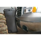 Rubbermaid 50 Gal Roughneck Wheeled Plastic Garage Trash Can  Black 16 475 Lb