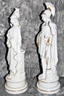 Vintage Porcelain Figurine Athena   Ares Greek God Statues Gold Trim Meissen 
