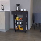 White Kitchen Cart With Two Open Shelves And One Drawer  Rolling Utility Cart