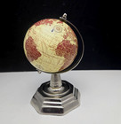Tabletop World Globe Earth Rotating Made In India Chrome Metal Stand 7 5  2008