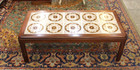 Mid Century Teak Coffee Table   Vintage Ceramic Tile Top Danish Modern Style
