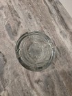 Vtg Round Clear Glass Ashtray Starburst Cigarette Cigar Rests Match Holder Block