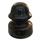 Vintage Black Porcelain Insulator Dome Top 3 5 x4  Telephone Telegraph