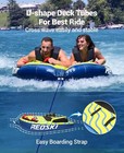 Boat Towable Tube Heavy Duty 2 Person Water Inflatable With Fins quick Connector