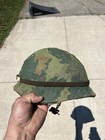     Vietnam War U s  M1c Paratrooper Helmet W mitchel Camo Cover     Dated