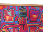 Mola Handcrafted Folk Art Textile Vibrant 1970s Wood Mounted Stretched 18  X 14 