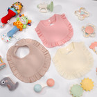 Abaima Baby Girl Cotton Absorbent Bib Set  Ruffled Lace  6 Piece