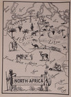 7 Pcs  1952 Picture Map Geography Of Africa - Algeria  Nigeria  Egypt  Congo