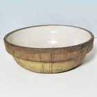 Early 1900s American Cooking Ware Fire Proof Clay Shoulder Crock Bowl Primitive