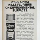 Lysol Spray Disinfectant Vintage 1971 Ad Kills Flu Virus Environmental Surfaces