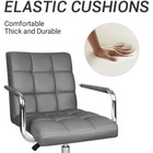 Mid Back Office Chair Pu Leather Adjustable Height   360 Degree Swivel    armrest