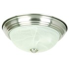  Jk101-11sn 2-light Flush Mount With Marble Glass Shade  11-inch Satin Nickel