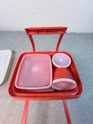 Tupperware Pak N    Carry Red Lunchbox 11 Pc  Set Sandwich Keeper Vtg Bento